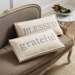 Mud Pie Printed Washed Canvas Pillow, 12