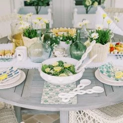 Mud Pie Bottleneck Glass Vase, Blue