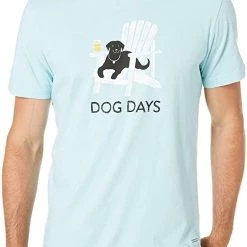 Life Is Good Products Life Is Good Mens Crusher Pet Graphic T-Shirt, Dog Beach Blue, X-Large