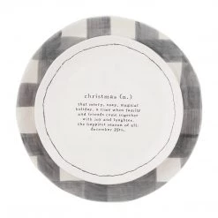 Mud Pie Buffalo Check And Christmas Definition Platter Set, Small 10" Dia | Large 13" Dia