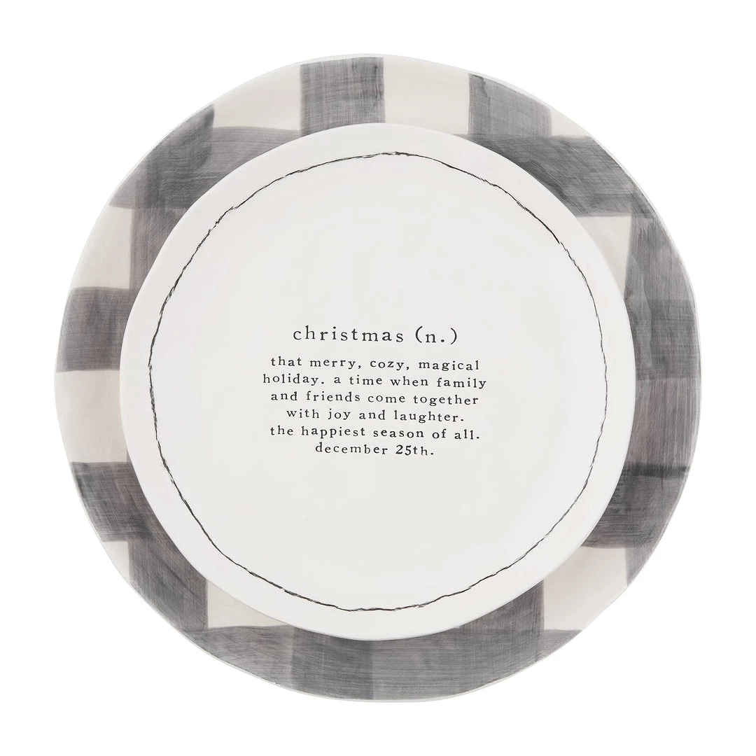 Mud Pie Buffalo Check And Christmas Definition Platter Set, Small 10" Dia | Large 13" Dia 1 Mud Pie Buffalo Check And Christmas Definition Platter Set, Small 10" Dia | Large 13" Dia