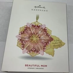 Hallmark Keepsake 2019 Beautiful Mom Flower Glass And Metal Ornament