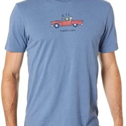 Life Is Good Products Life Is Good Men's Mens Vintage Crusher T-shirt, HEATHER VINTAGE BLUE, Large