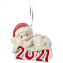 Precious Moments 211005 Baby’s 1st Christmas 2021 Dated Girl Bisque Porcelain Ornament
