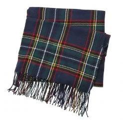 Mud Pie Red Tartan Scarf & Glove Holiday Gift Set In Navy