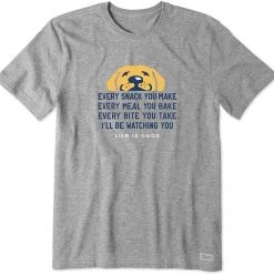 Life Is Good. Mens Crusher Tee: I'll Be Watching You, Heather Gray-XL Life Is Good Products