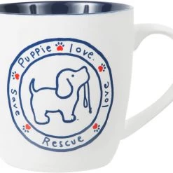 Pavilion Gift Company Bone China 17 Oz Mug-Puppie Love Logo Dog, Blue Pavilion Gift Co.