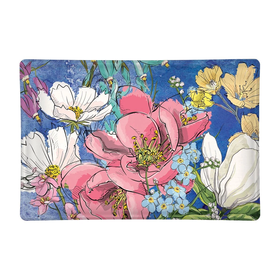 Michel Design Works Rectangular Glass Soap Dish, Magnolia 1 Michel Design Works Rectangular Glass Soap Dish, Magnolia