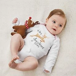 Mud Pie Christmas Knit Rattle Gift, 2 Piece Set, Reindeer