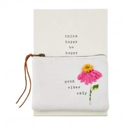 Mud Pie Notebook Pouch Set, Good Vibes