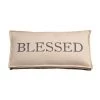 Mud Pie Printed Washed Canvas Pillow, 12" X 25", Blessed