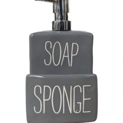 Mud Pie Soap Pump And Sponge Holder Gray
