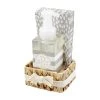 Mud Pie, Letter E Initial French Vanilla Scented Hand Soap & Towel Basket Set, Soap 17 Oz | Napkins 7 3/4" X 4" 2 1/2" X 4 1/4" X 3 1/2"