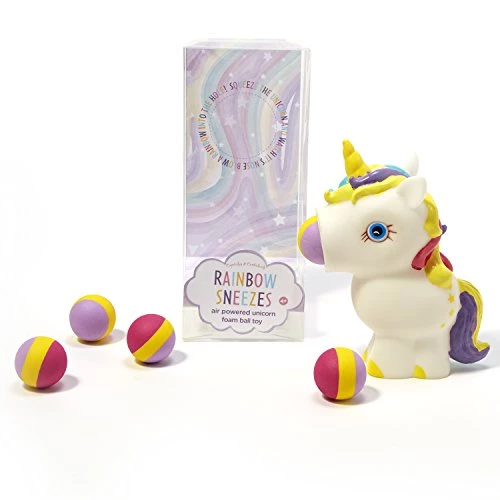 Two's Company Rainbow Sneezes Unicorn Air Powered Foamball Toy In Gift Box 1 Two's Company Rainbow Sneezes Unicorn Air Powered Foamball Toy In Gift Box