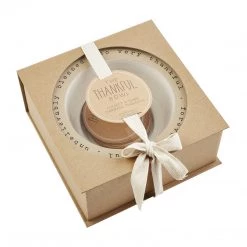 Mud Pie Thanksgiving Thankful, Bowl 3 1/4" X 7 Card 3 1/2" Dia, 3 1/2" Dia 3 1/2" Dia, White, Cream