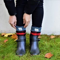 Pudus Womens Warm Short Boot Socks W 6-10 Fleece-Lined Crew-Length Winter Socks Lumberjack Red