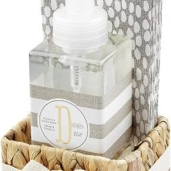 Mud Pie, Letter D Initial French Vanilla Scented Hand Soap & Towel Basket Set