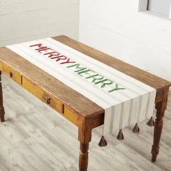 Mud Pie Merry Table Runner, 20" X 72", Multi
