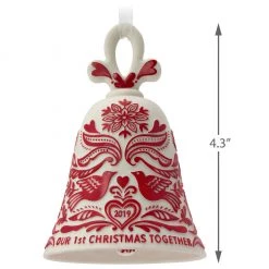 Hallmark Keepsake 2019 Our First Christmas Bell Dated Porcelain Ornament