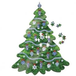 Two's Company Inc. Two's Company Blue And White Holidays 500 Pieces Christmas Tree Shape Jigsaw Puzzle - Paper