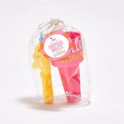 Twos Co Two's Company Beach Cuphlder And Pinaple Fan In Vinyl Pouch