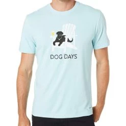 Life Is Good Mens Crusher Pet Graphic T-Shirt, Dog Beach Blue, Medium Life Is Good Products