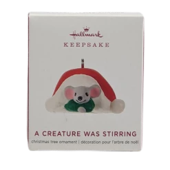 Hallmark Keepsake 2019 Mini A Creature Was Stirring Mouse With Santa Hat Ornament, 0.79"