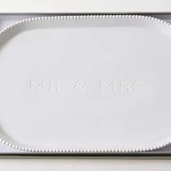 Mud Pie Mr & Mrs Beaded Hostess Tray Set