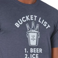 Life Is Good Mens Cool Graphic T-Shirts Collection,Bucket List,Darkest Blue,X-Large
