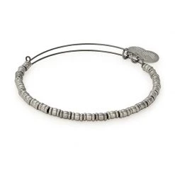 Alex And Ani Rocker Beaded Bangle Midnight Silver