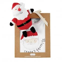 Mud Pie Christmas Knit Rattle Gift, 2 Piece Set, Santa