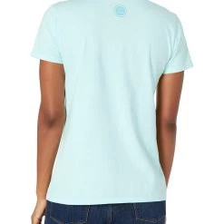 Life Is Good Products Life Is Good Womens Crusher Animal Graphic V-Neck T-Shirt, Turtle Bermuda Blue, Large