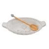 Mud Pie Artichoke Small Baker, Dish 1 1/2" X 9 1/2" | Spoon 7 1/4", Cream