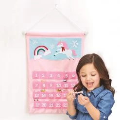 Cupcakes & Cartwheels Countdown To Magical Christmas Advent Calendar 24 Individual Pockets Unicorn
