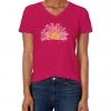 Life Is Good Womens Flower Graphic V-Neck T-Shirt, Watercolor Sangria Red, XX-Large