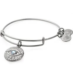 Alex And Ani Evil Eye Charm Bangle Midnight Silver