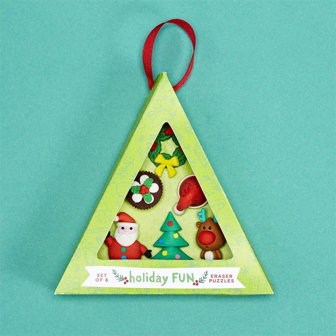 Two's Company Holiday Erasers Set Of 6 1 Two's Company Holiday Erasers Set Of 6