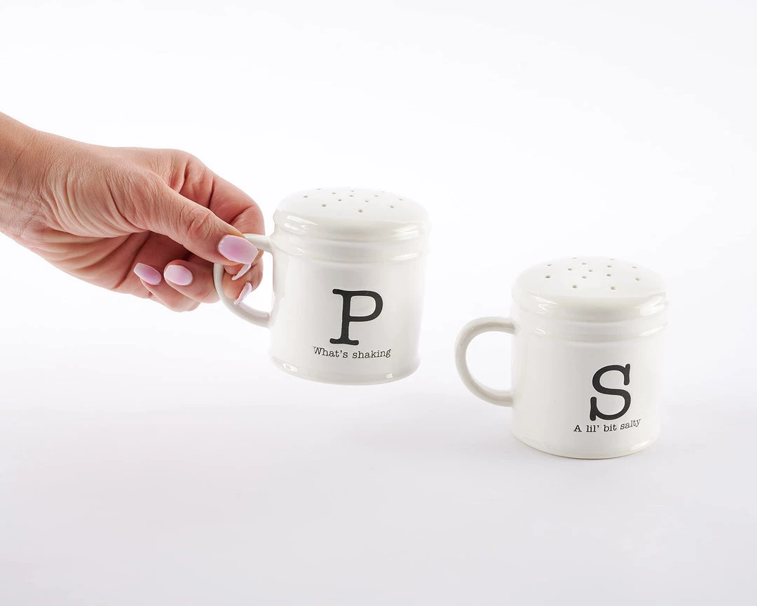 Mud Pie Circa Ceramic Salt And Pepper Shakers, White, 3.25" X 3.25" 5 Mud Pie Circa Ceramic Salt And Pepper Shakers, White, 3.25" X 3.25"
