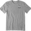Life Is Good Mens Crusher America Graphic T-Shirt, Star Spangled Heather Gray, X-Large Life Is Good Products