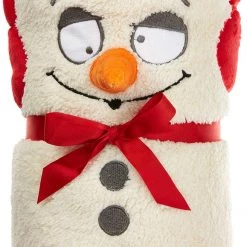 Department 56 Snowpinions Snowman SnowThrow Christmas Fleece Blanket, 60 Inch, Multicolor