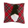 Mud Pie Red Square Small Tartan Gnome Pillow