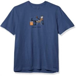 Life Is Good Products Life Is Good Mens Outdoor Jake Graphic T-Shirt, Stay Cool Heather Vintage Blue, X-Large