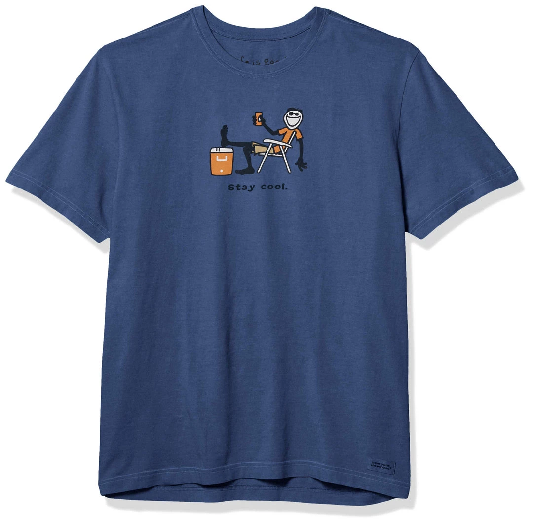 Life Is Good Mens Outdoor Jake T-Shirt, Stay Cool Heather Vintage Blue, XX-Large 1 Life Is Good Mens Outdoor Jake T-Shirt, Stay Cool Heather Vintage Blue, XX-Large