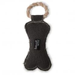 Pavilion Gift Company Pavilion's Pets-Gray Bone Canvas And Rope Dog Squeaky Toy-I Dig You Pavilion Gift Co.