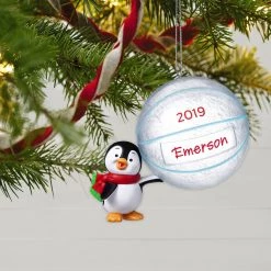 Hallmark Keepsake 2019 Basketball Star Penguin Dated DIY Personalization Ornament
