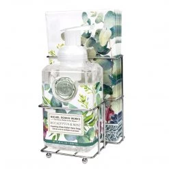 Michel Design Works Scented Foaming Hand Soap And Napkin Caddy Set, Eucalyptus & Mint
