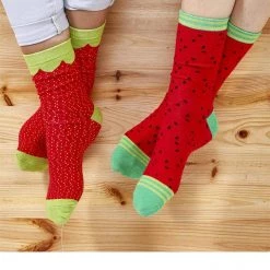 Two's Company Fresh Picked Fruit Set Of 2 Socks In Gift Box