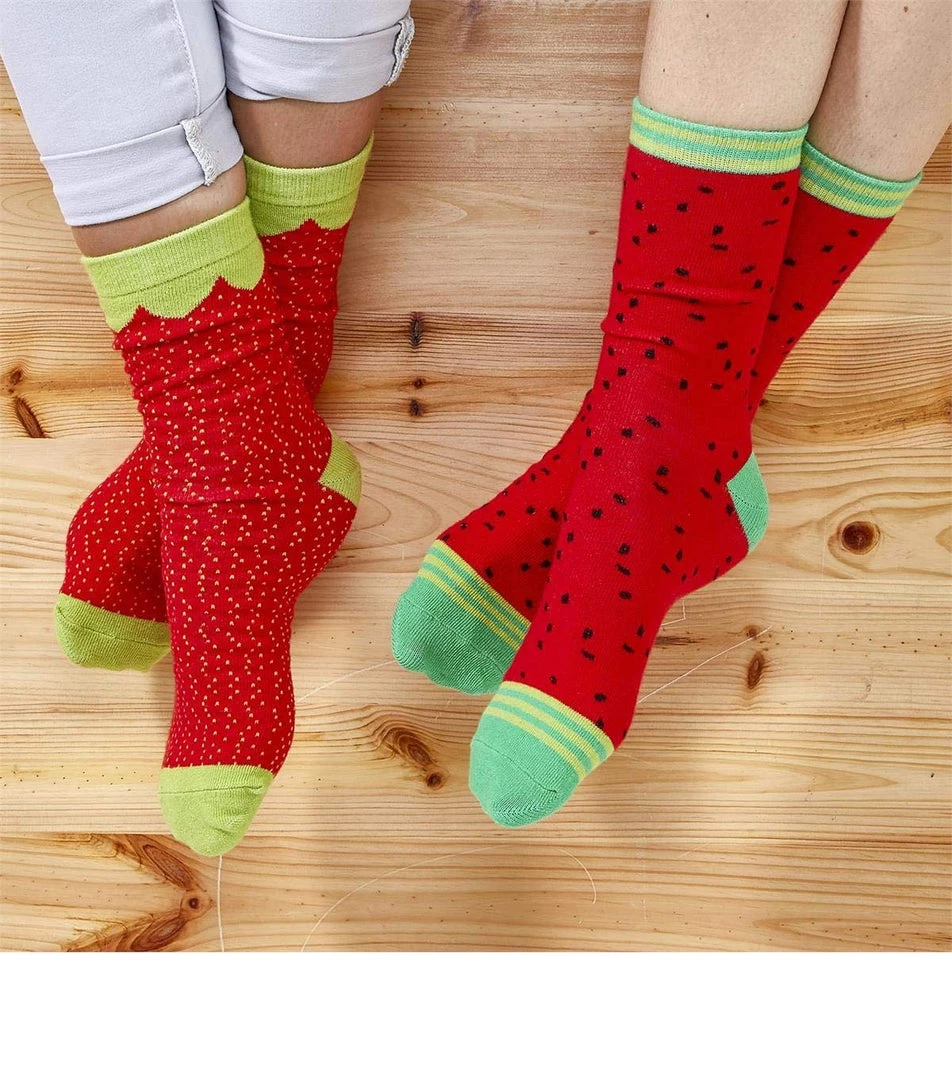 Two's Company Fresh Picked Fruit Set Of 2 Socks In Gift Box 1 Two's Company Fresh Picked Fruit Set Of 2 Socks In Gift Box