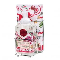 Michel Design Works Scented Foaming Hand Soap And Napkin Caddy Set, Peppermint