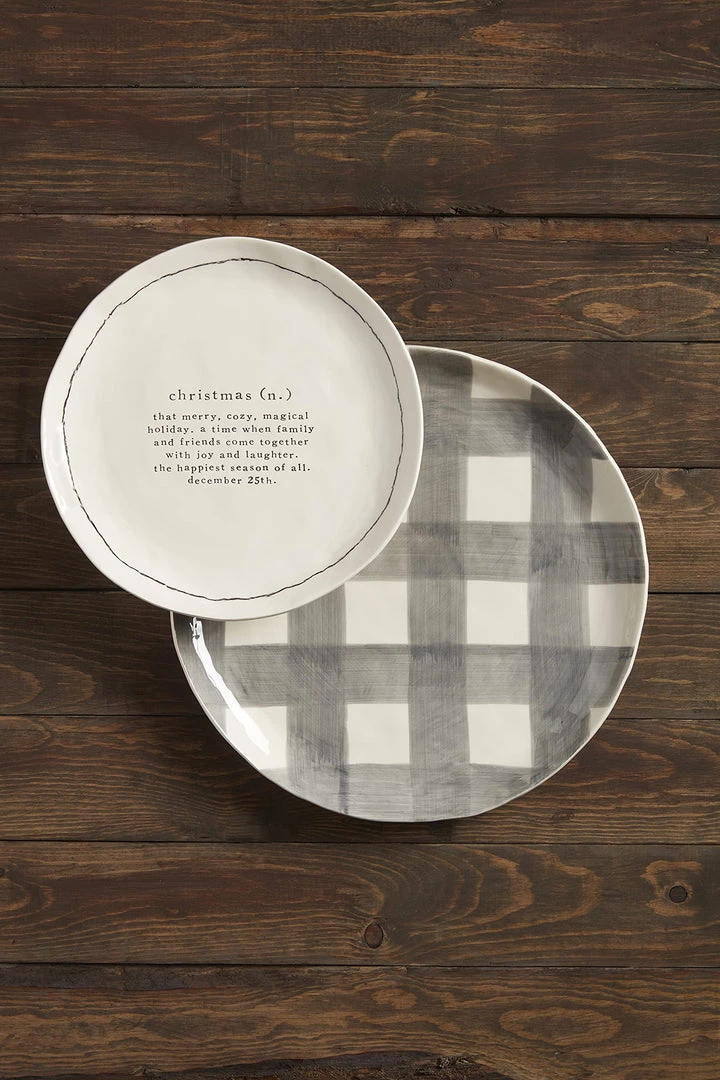 Mud Pie Buffalo Check And Christmas Definition Platter Set, Small 10" Dia | Large 13" Dia 4 Mud Pie Buffalo Check And Christmas Definition Platter Set, Small 10" Dia | Large 13" Dia